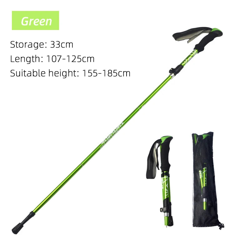 5-Section Folding Trekking Pole – Telescopic Hiking Stick for Camping, Nordic Walking, Travel